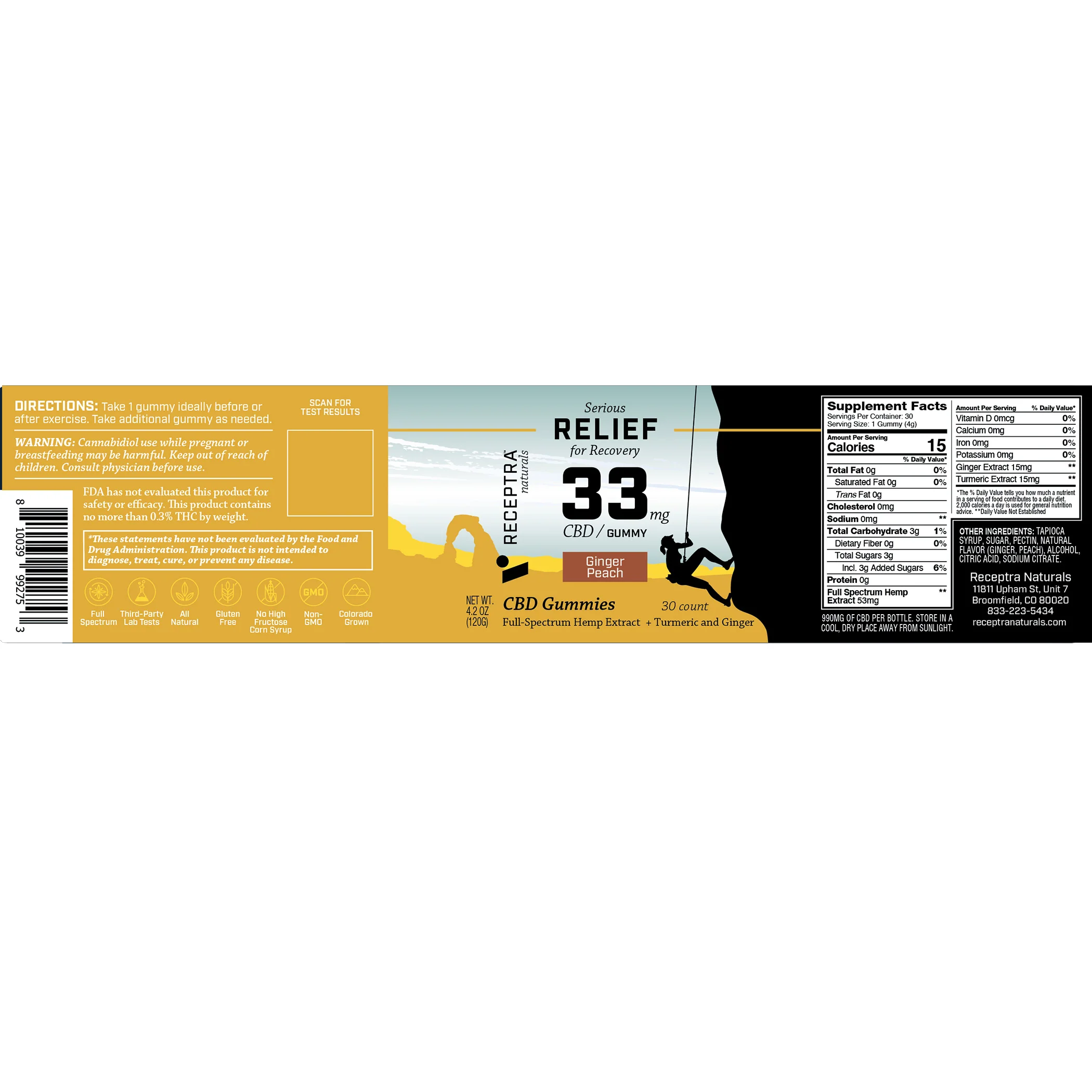 Relief Gummies CBD + Turmeric (33mg) 30ct - Image 3