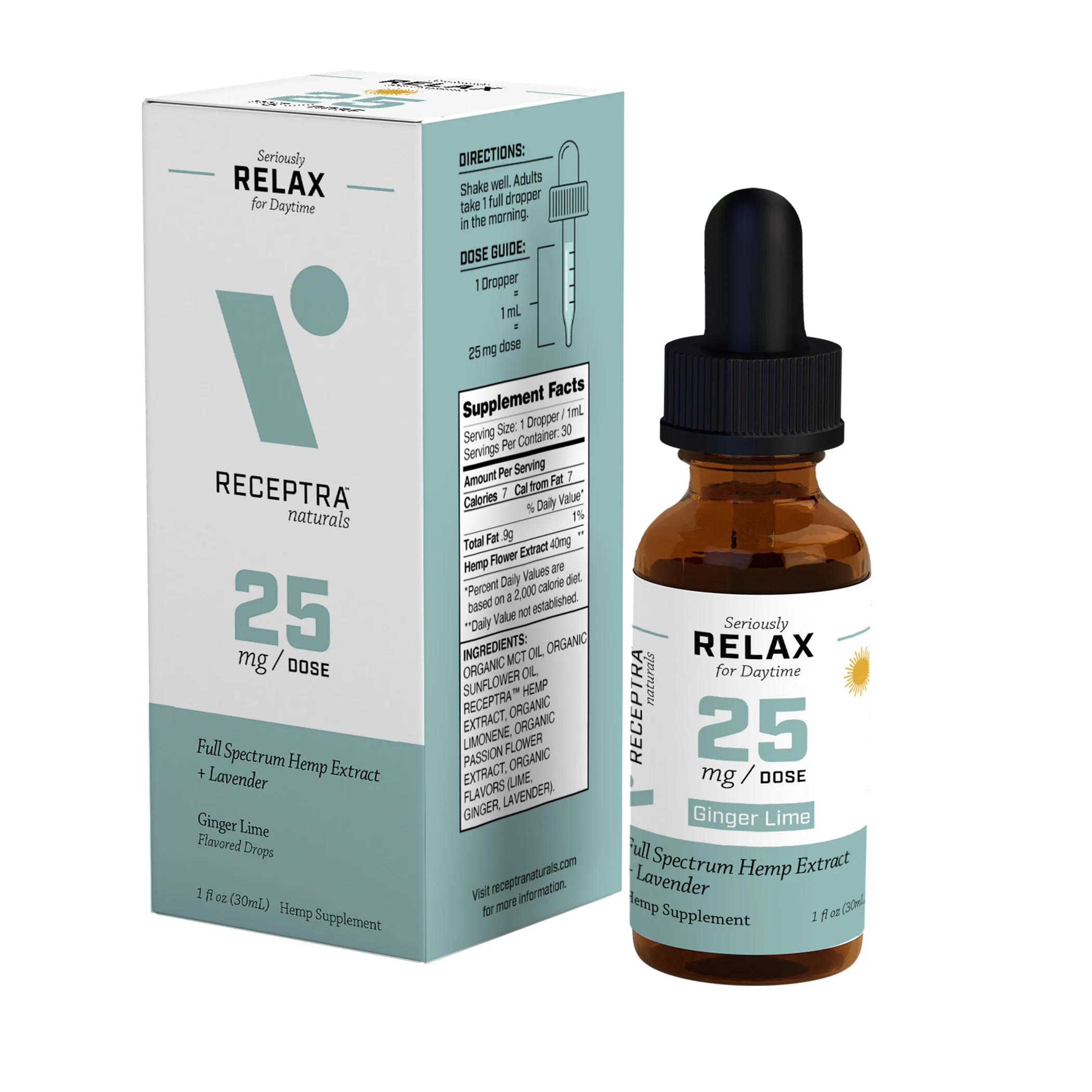 Relax CBD Oil + Lavender 25mg Ginger Lime - Image 3