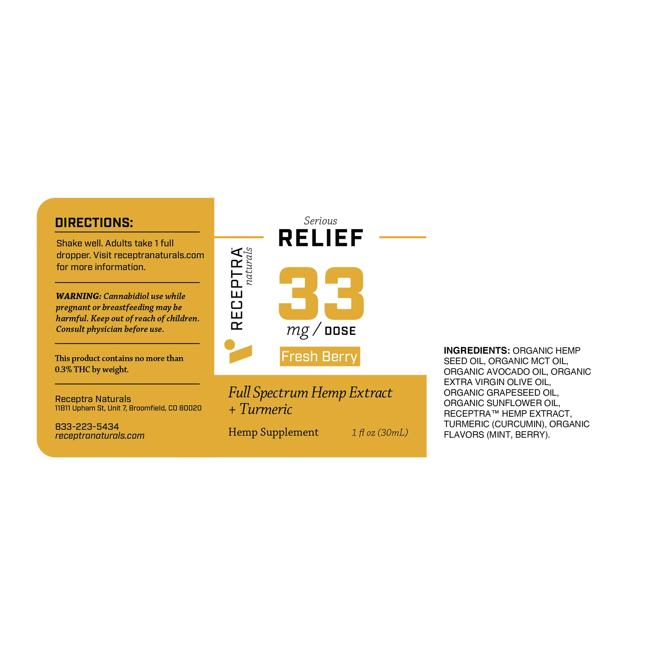 Relief CBD Oil  + Turmeric (33mg) - Image 8