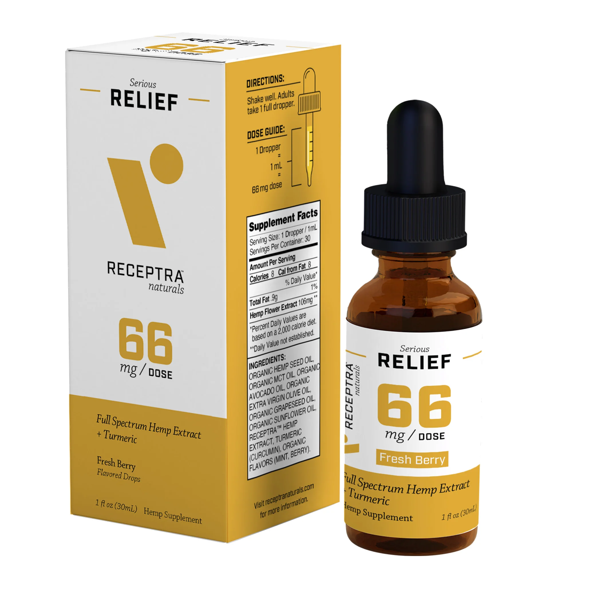 Relief + Turmeric CBD Oil 66mg Fresh Berry - Image 3