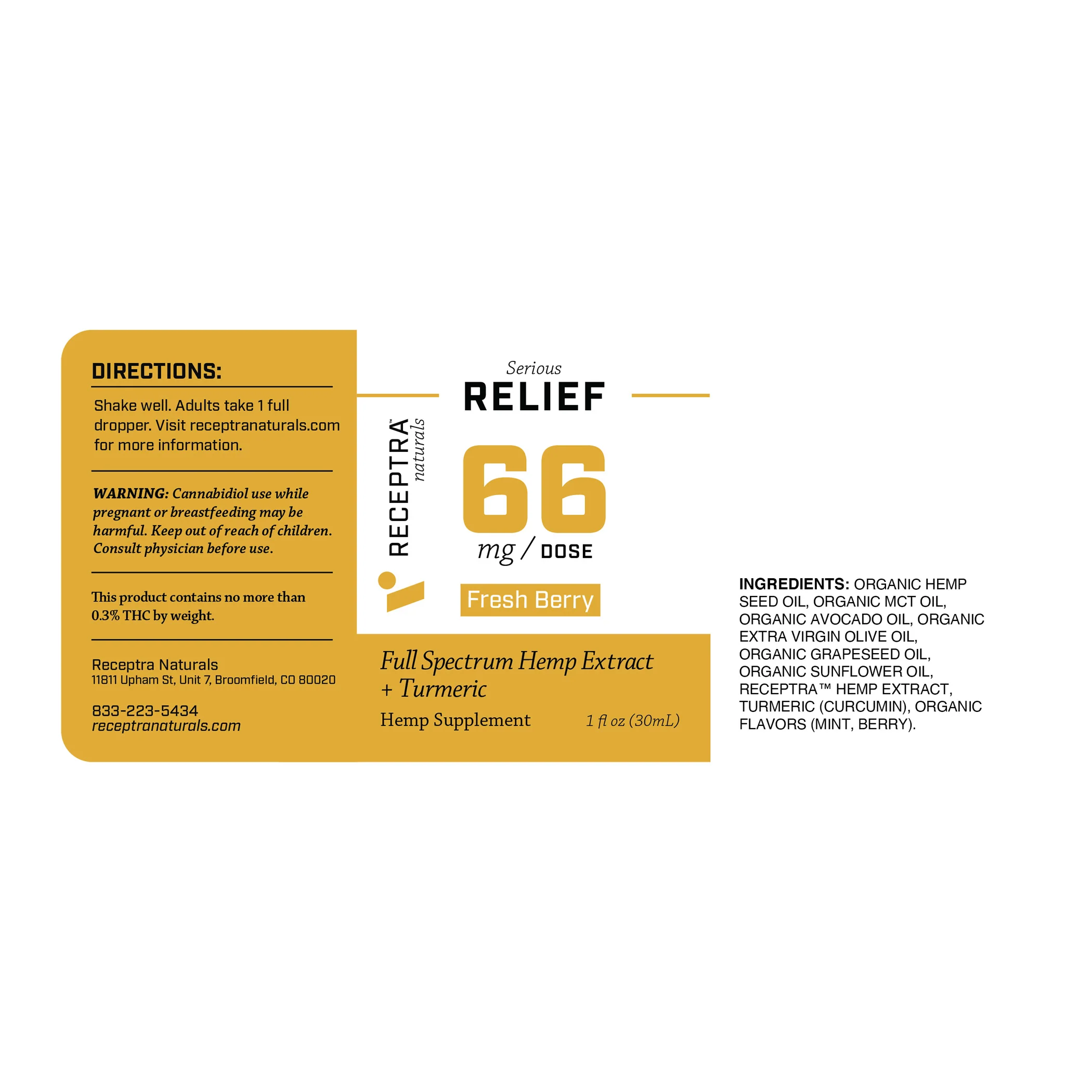 Relief + Turmeric CBD Oil 66mg Fresh Berry - Image 8