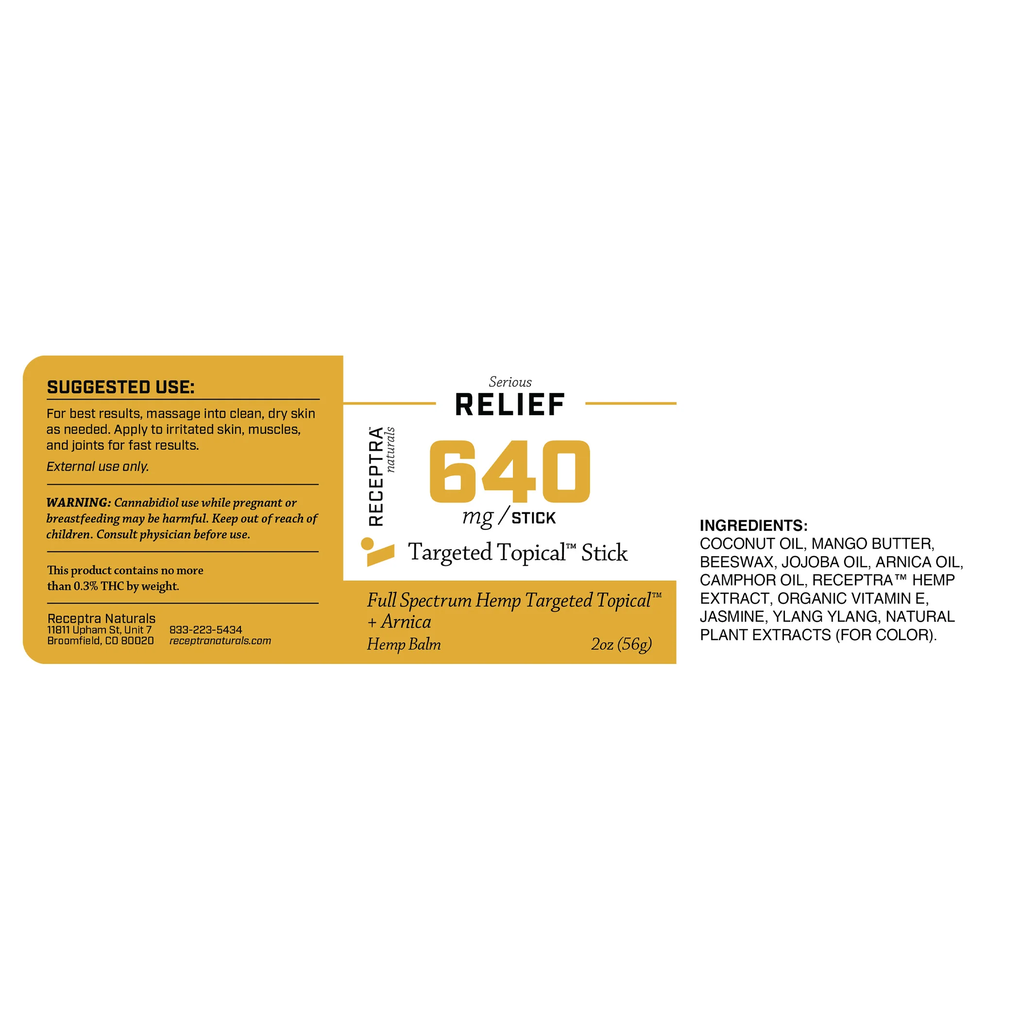 Serious Relief + Arnica Targeted Topical™ Stick CBD - Image 7