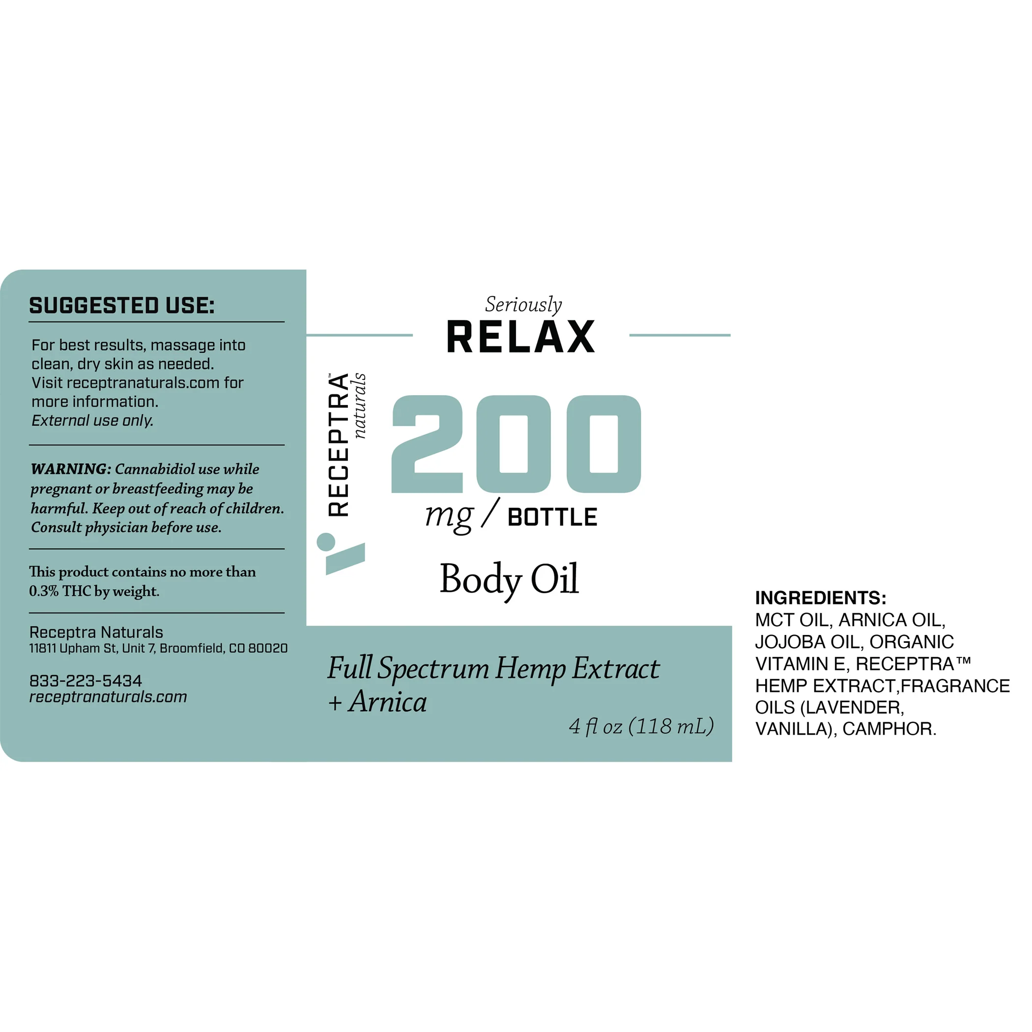 Seriously Relax + Arnica Body Oil CBD - Image 8