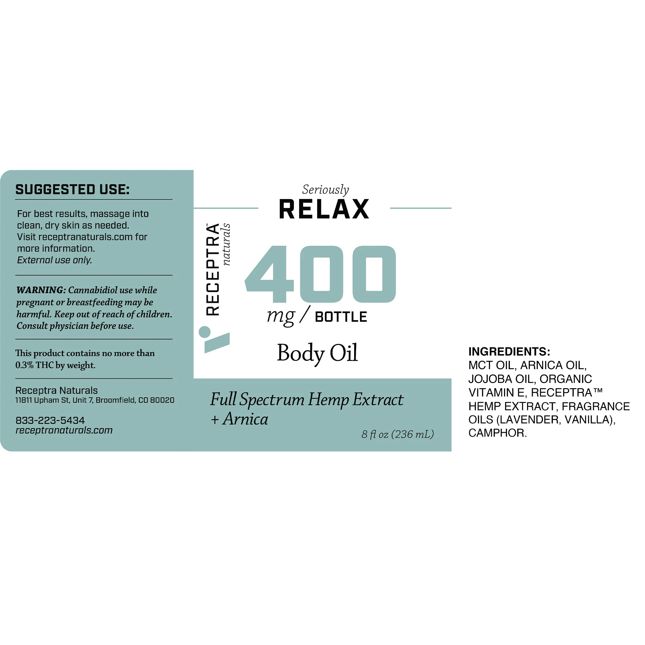 Seriously Relax + Arnica Body Oil CBD - Image 9
